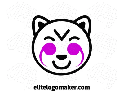 Un buen diseño de logo con cabezas de oso y ojos morados, presentado en estilo simétrico para una apariencia equilibrada e impactante.