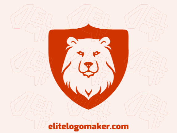 Logotipo profissional com a forma de um urso combinado com um escudo com design criativo e estilo abstrato.