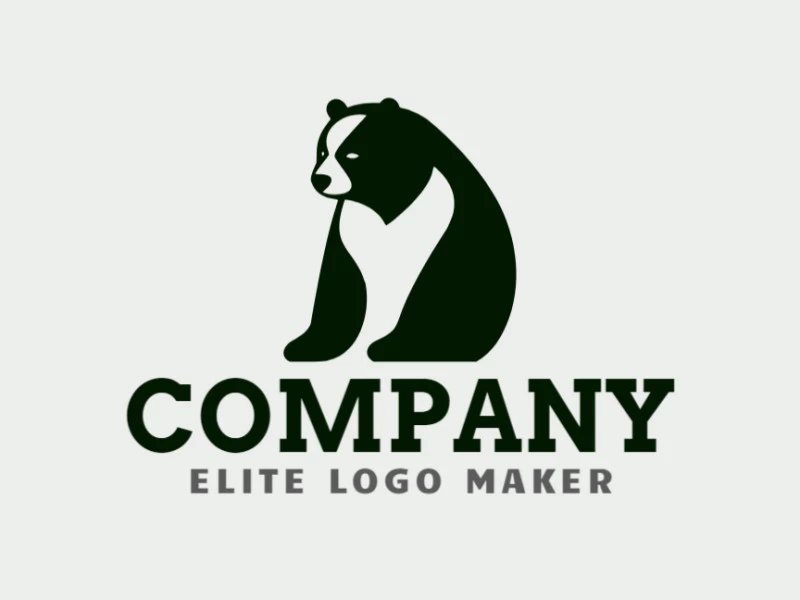 A sleek, minimalist logo featuring a sitting black bear, exuding simple elegance.