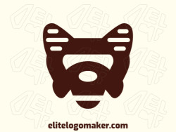 Create your own logo in the shape of a bear, with minimalist style and brown color.