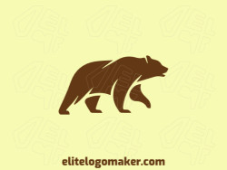 Logo in the shape of a bear walking with a brown color, this logo is ideal for different business areas.