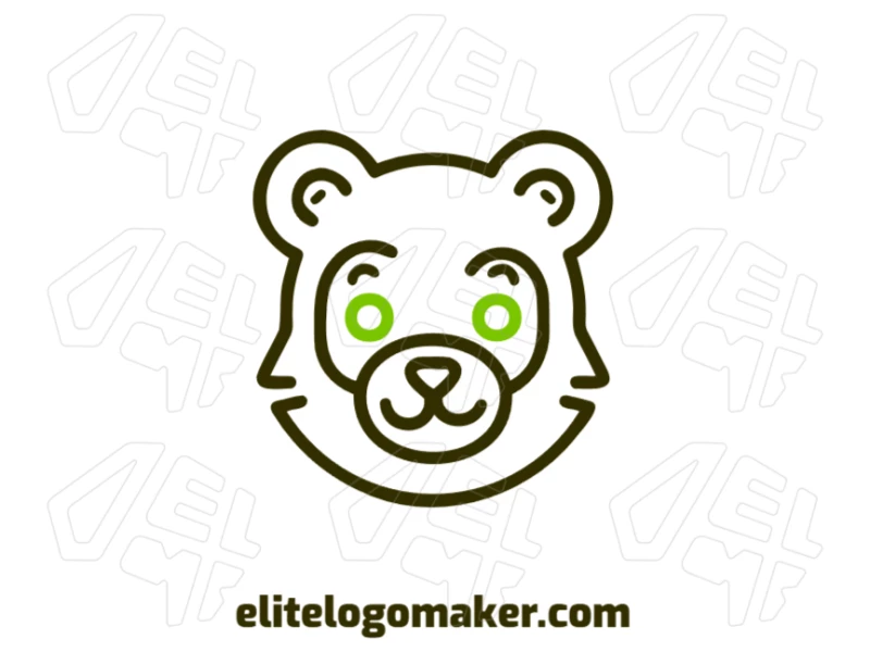 A creative logo featuring a high-level and customizable bear design, crafted with a perfect symmetrical style.
