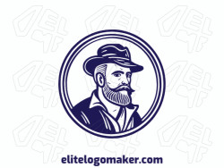 Create your online logo in the shape of a bearded man with customizable colors and abstract style.
