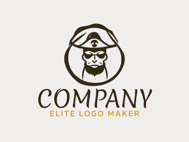 Logo template for sale in the shape of a bearded pirate, the color used was black.