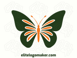 Create your online logo in the shape of a beautiful butterfly with customizable colors and minimalist style.