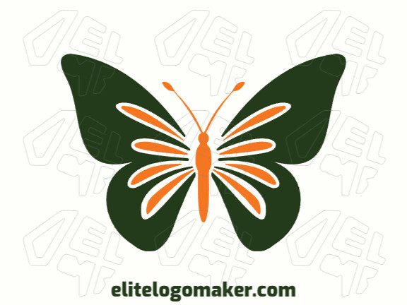 Crie o seu logotipo online na forma de uma linda borboleta com cores personalizáveis ​​e estilo minimalista.