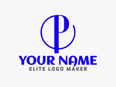 Un diseño de logotipo minimalista con una hermosa letra 'P', representando elegancia y calidad.