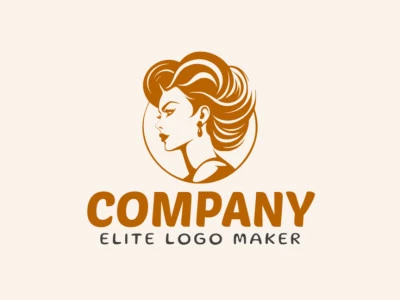 Customizable logo in the shape of a beautiful woman with a circular style, the color used was yellow.