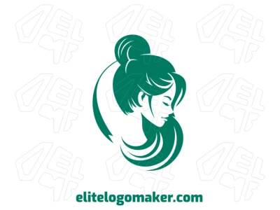 A beautiful woman with a custom design in a minimalist style, creating a noticeable and elegant logo that stands out.