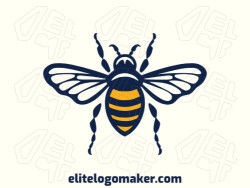 Ideal logo for different businesses in the shape of a bee, with creative design and symmetric style.