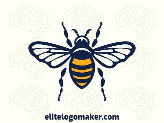 Logotipo ideal para diferentes negócios com a forma de uma abelha , com design criativo e estilo simétrico.