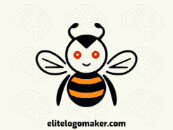 Customizable logo in the shape of a bee with creative design and symmetric style.