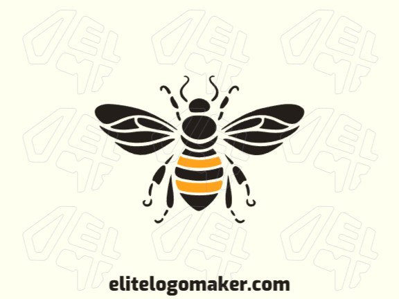 Buzzing with elegance, this symmetric logo features a bee in striking black and vibrant yellow. Its balanced design embodies harmony and precision, making it an ideal choice for brands that seek a blend of sophistication and playfulness.