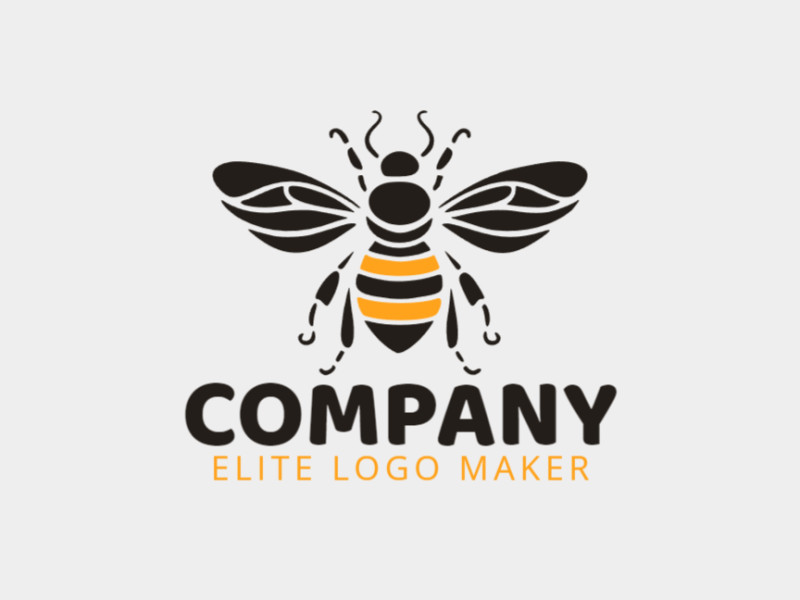 Buzzing with elegance, this symmetric logo features a bee in striking black and vibrant yellow. Its balanced design embodies harmony and precision, making it an ideal choice for brands that seek a blend of sophistication and playfulness.