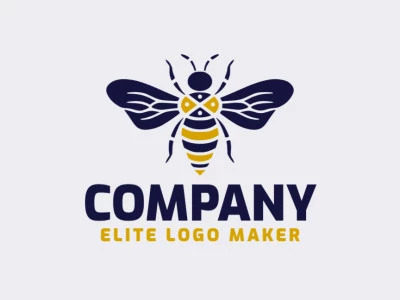 En un diseño simétrico, este logo presenta una abeja con colores negros audaces y amarillo vibrante, simbolizando la industria, la productividad y la armonía de la naturaleza.