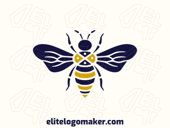 In a symmetrical design, this logo features a bee with bold black and vibrant yellow colors, symbolizing industry, productivity, and the harmony of nature.