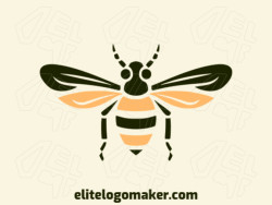Modern logo in the shape of a bee with professional design and childish style.