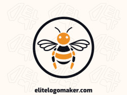 Childish logo with a refined design forming a bee, the colors used was black and yellow.