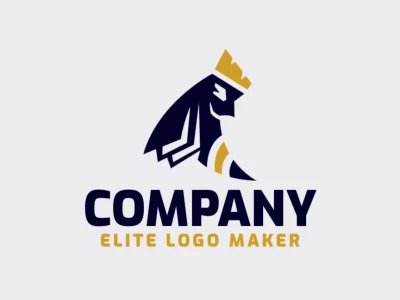 Customizable logo with the shape of a bee combined with a paper and a crown composed of an abstract style with yellow and black colors.