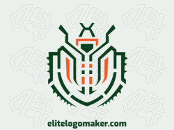 Symmetry logo with a refined design forming a beetle with orange and green colors.