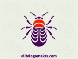 In a striking blend of orange and purple, this symmetric logo takes the form of a captivating beetle, symbolizing strength and resilience with its balanced and harmonious design.