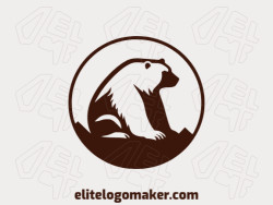 Create your online logo in the shape of a big bear with customizable colors and a circular style.