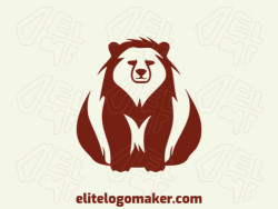 Create a logo for your company in the shape of a big bear with abstract style and brown color.