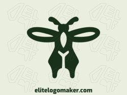 Simple logo composed of abstract shapes forming a big bug with the color green.