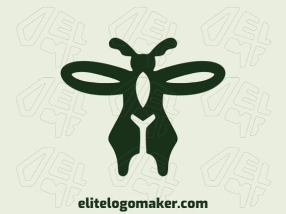 Logotipo simples composto por formas abstratas, formando um grande inseto com a cor verde.