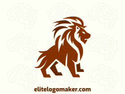 Logo in the shape of a big lion with a brown color, this logo is ideal for different business areas.
