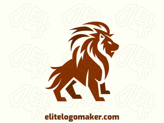 Logotipo com a forma de um grande leão com a cor marrom, esse logotipo é ideal para diferentes áreas de negócio.