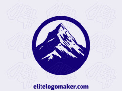 Logotipo criativo com a forma de uma montanha grande com design refinado e estilo circular.