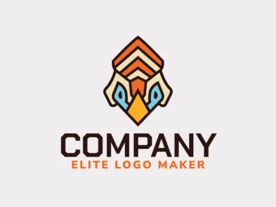 Logotipo ideal para diferentes negocios en forma de un pájaro, con diseño creativo y estilo simétrico.