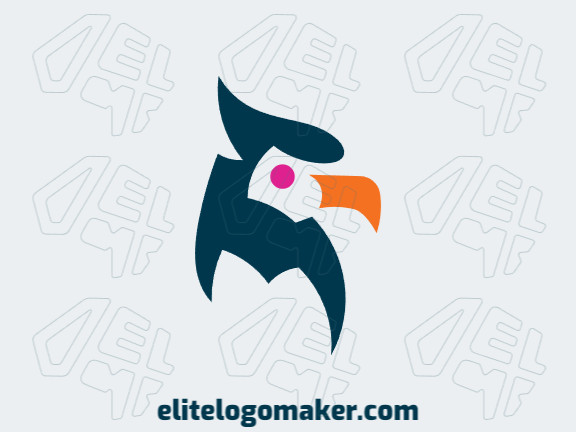 Logotipo adequado para várias empresas com a ilustração de um pássaro com design único e estilo minimalista.