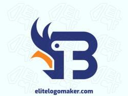 Modern logo in the shape of a bird combined with a letter "B", with professional design and abstract style.