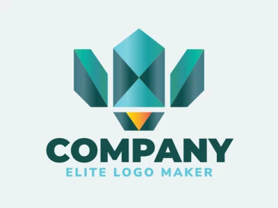 Logotipo ideal para diferentes negocios en forma de un pájaro combinado con un diamante con diseño creativo y estilo gradiente.