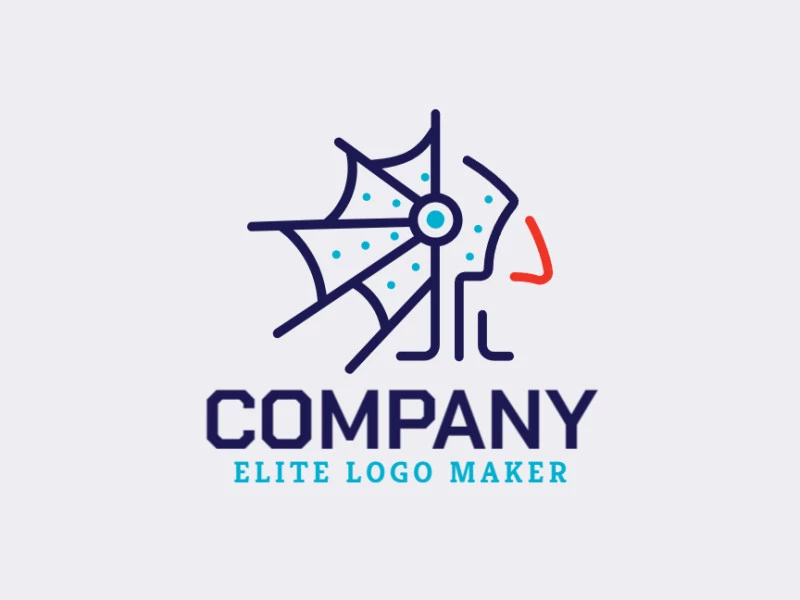 Logotipo com a forma de um passarinho com as cores azul e laranja, esse logotipo é ideal para diferentes áreas de negócio.