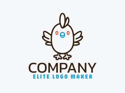 A childish logo featuring a birdie in blue, brown, and orange, designed to evoke fun and playfulness.