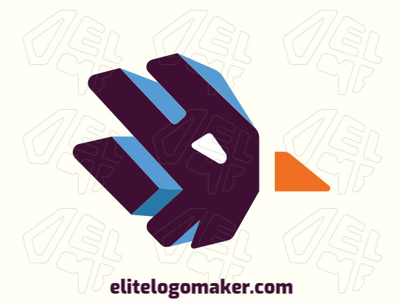Crie seu logotipo online com a forma de um passarinho com cores customizáveis e estilo 3d.