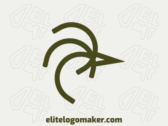 Logotipo ideal para diferentes negócios, com a forma de um passarinho com design criativo e estilo monoline.