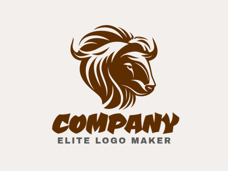 An abstract bison head logo in earthy brown tones captures the essence of strength and wilderness.