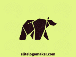 Creative logo in the shape of a black bear with a refined design and abstract style.