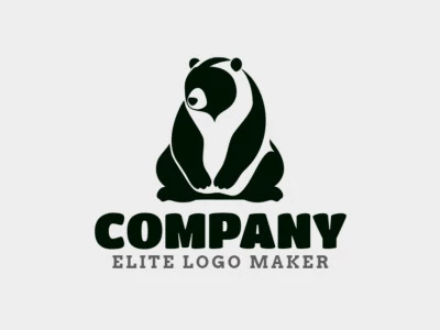 Um logotipo minimalista de um urso negro, exibindo o poder e a graça da natureza em elegante simplicidade.