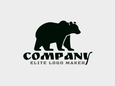 Um logotipo minimalista apresentando um urso preto, projetado com linhas elegantes para um visual moderno e poderoso.