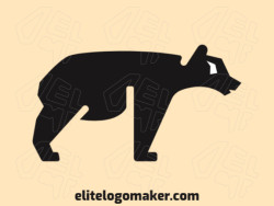 Minimalist logo with a refined design forming a black bear with white and black colors.