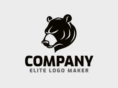 Un logotipo minimalista con la forma de un oso negro y un diseño profesional, que destaca líneas elegantes y una estética moderna.