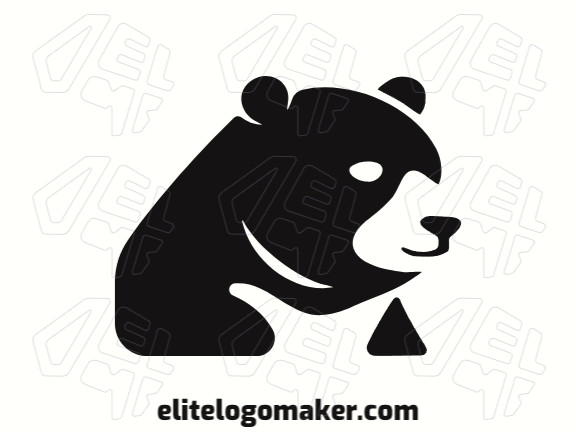 A black bear in an abstract style, filled with strong, black colors. A logo that stands out and creates an impact.