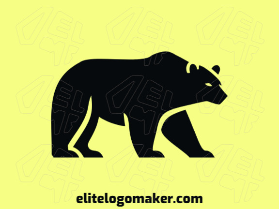 Create a vector logo for your company in the shape of a black bear with an abstract style, the color used was black.