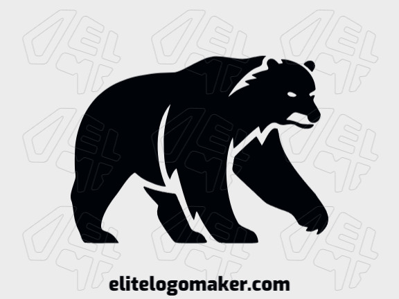 Crie um logotipo vetorizado apresentando um design contemporâneo de um urso negro e estilo minimalista, com um toque de sofisticação e cor preto.