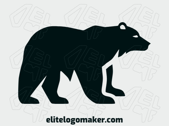 Ideal logo for different businesses in the shape of a black bear, with creative design and pictorial style.